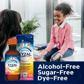 Xyzal Children's 24 Hour Allergy Relief Antihistamine Liquid - Bubble Gum