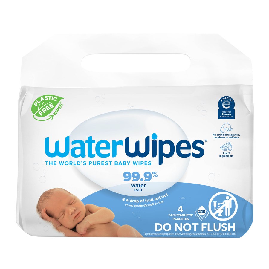 Waterwipes Natural Baby Nappy Wipes Chemical Free for Sensitive Skin Pure Water 