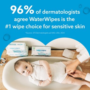 WaterWipes Sensitive+ Newborn & Baby Wipes, 99.9% Water - Unscented, 4 pk, 240 ct