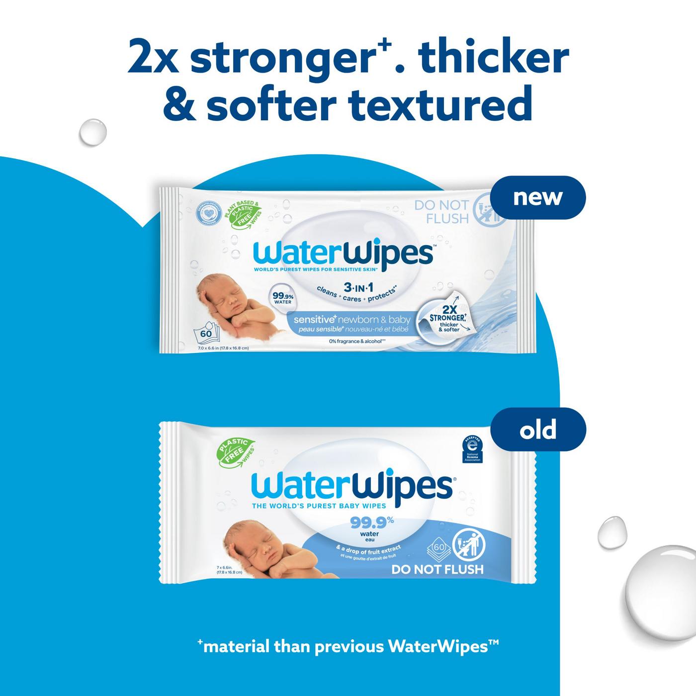 WaterWipes Sensitive+ Newborn & Baby Wipes, 99.9% Water - Unscented; image 8 of 8