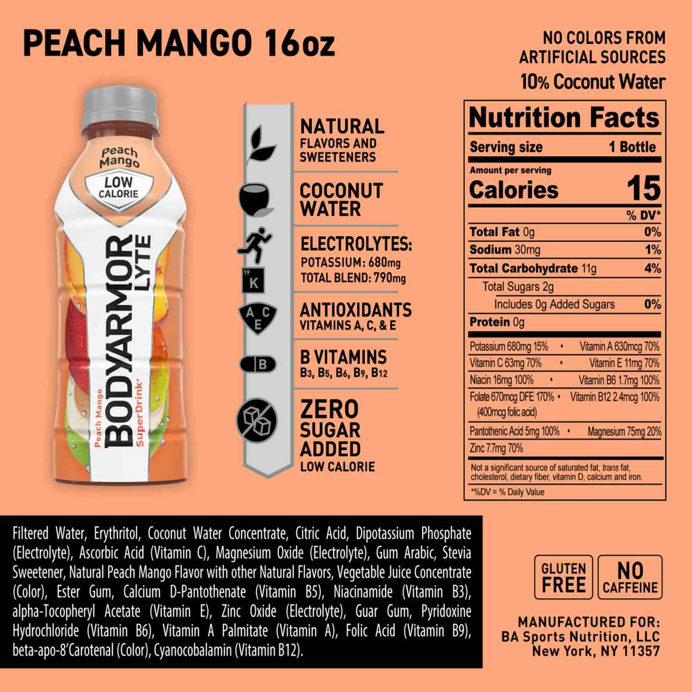 BODYARMOR Lyte Sports Drink Peach Mango; image 5 of 7