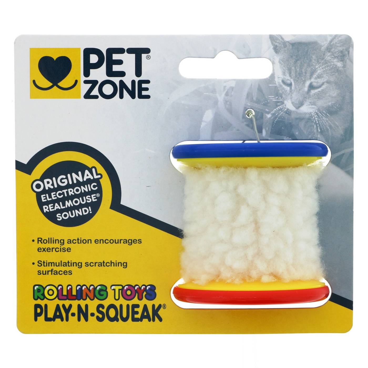 Pet Zone Play-n-squeak Rolling Toy, Assorted Colors; image 3 of 3