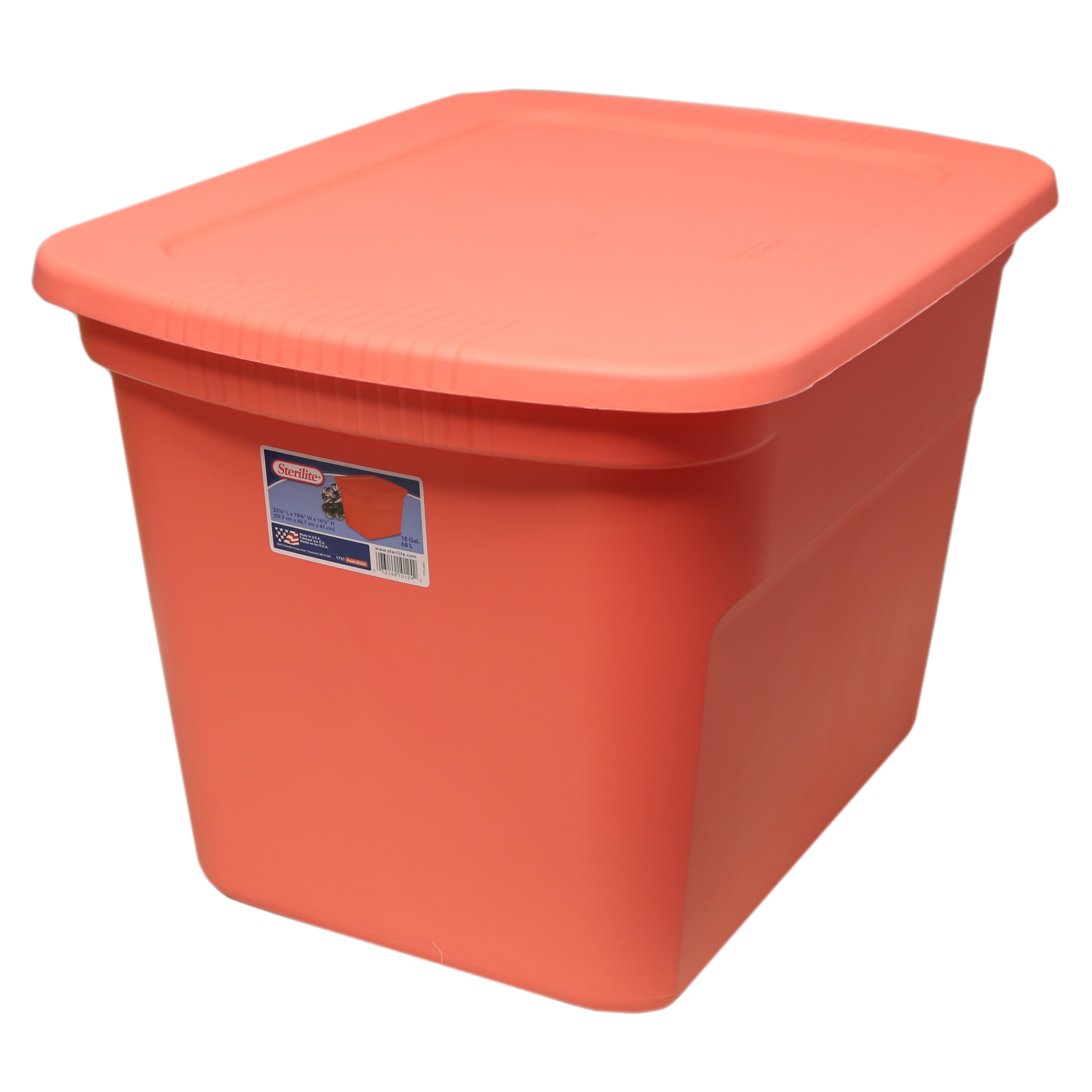 Sterilite 18 Gallon Storage Tote - Orange / Black, 18 gal - Pay Less Super  Markets