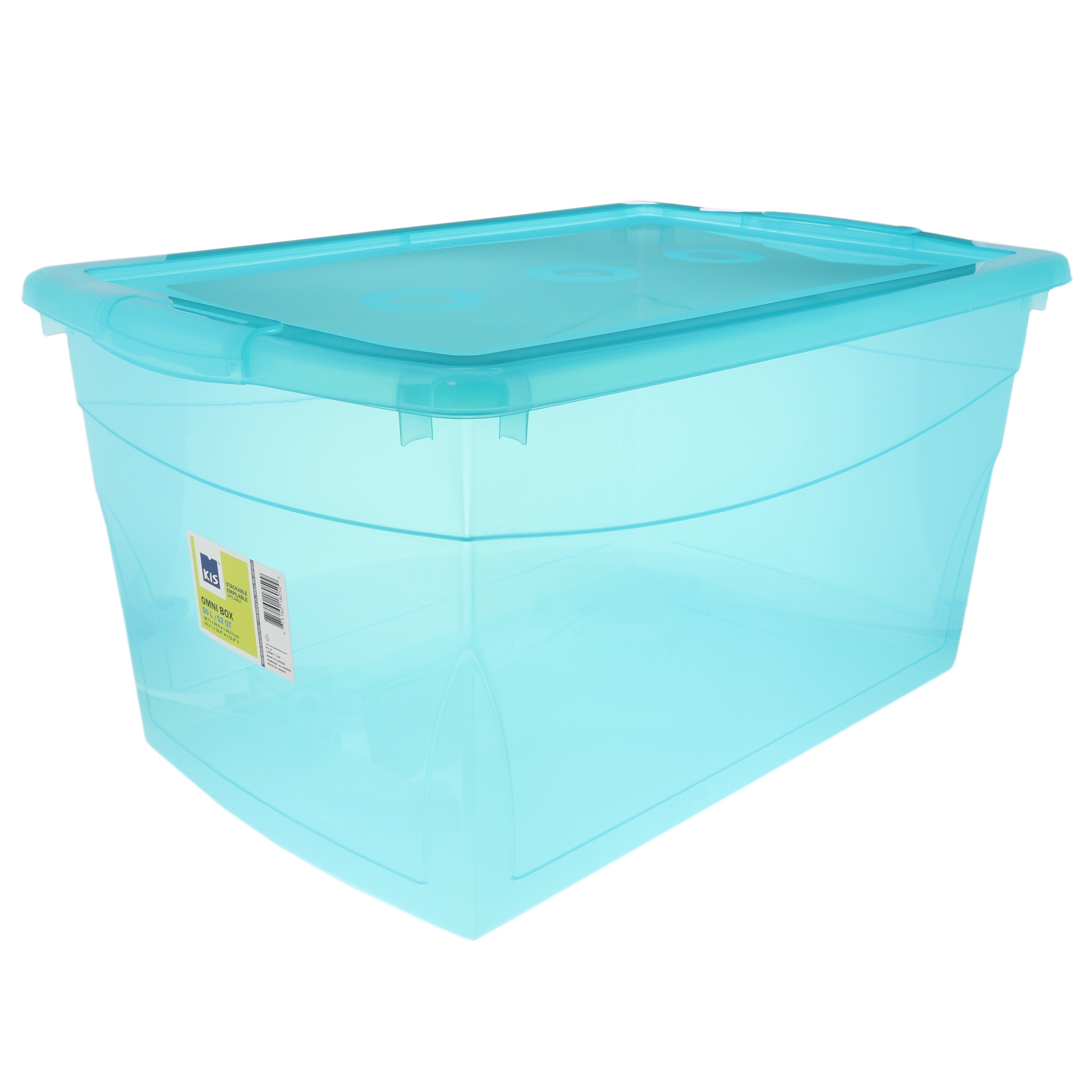 Kis Omni Box 52 Qt Storage Container with Lid, Turquoise Shop Closet