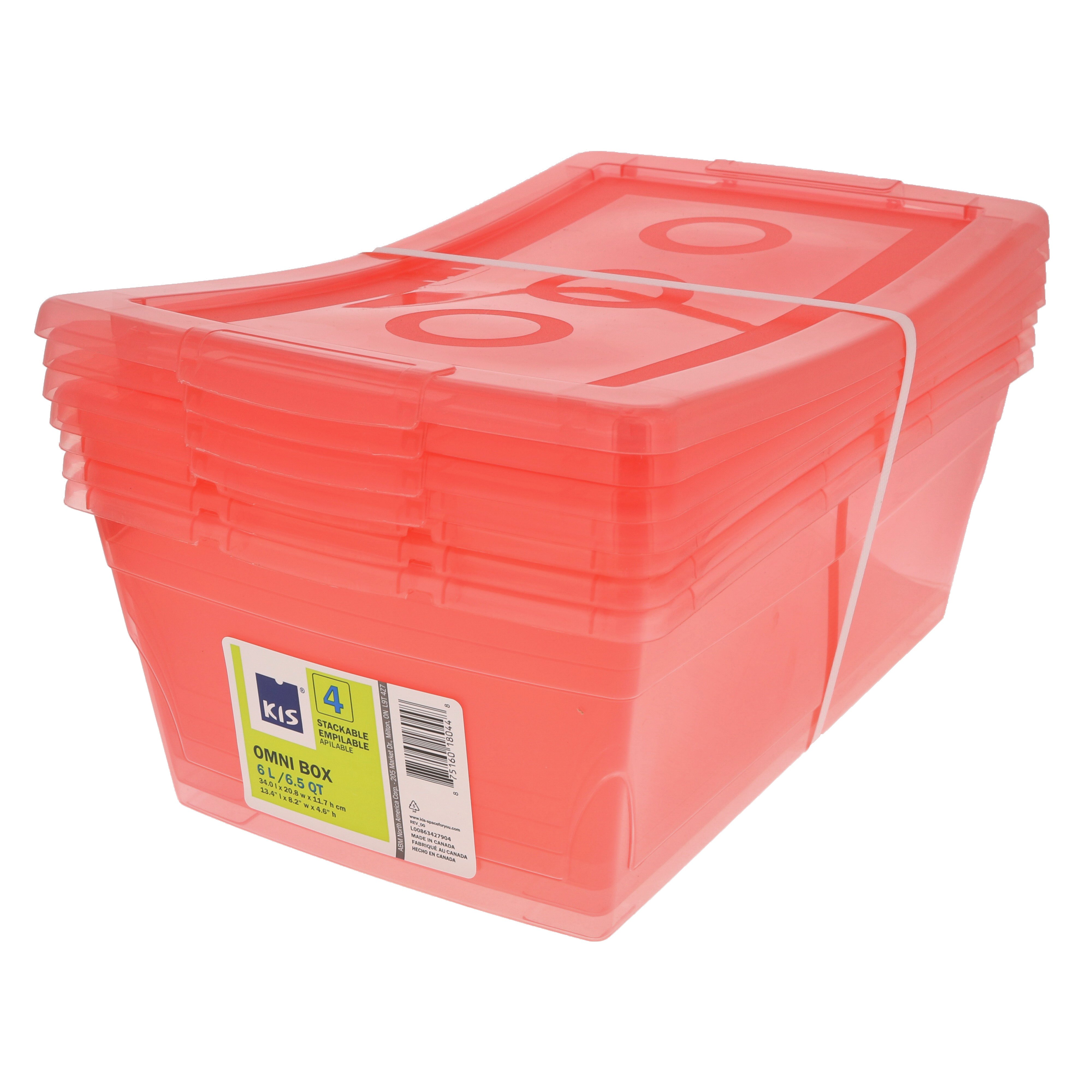 Kis Omni Box 6.5 Qt Shoe Box with Lid, Coral Shop Storage bins at HEB