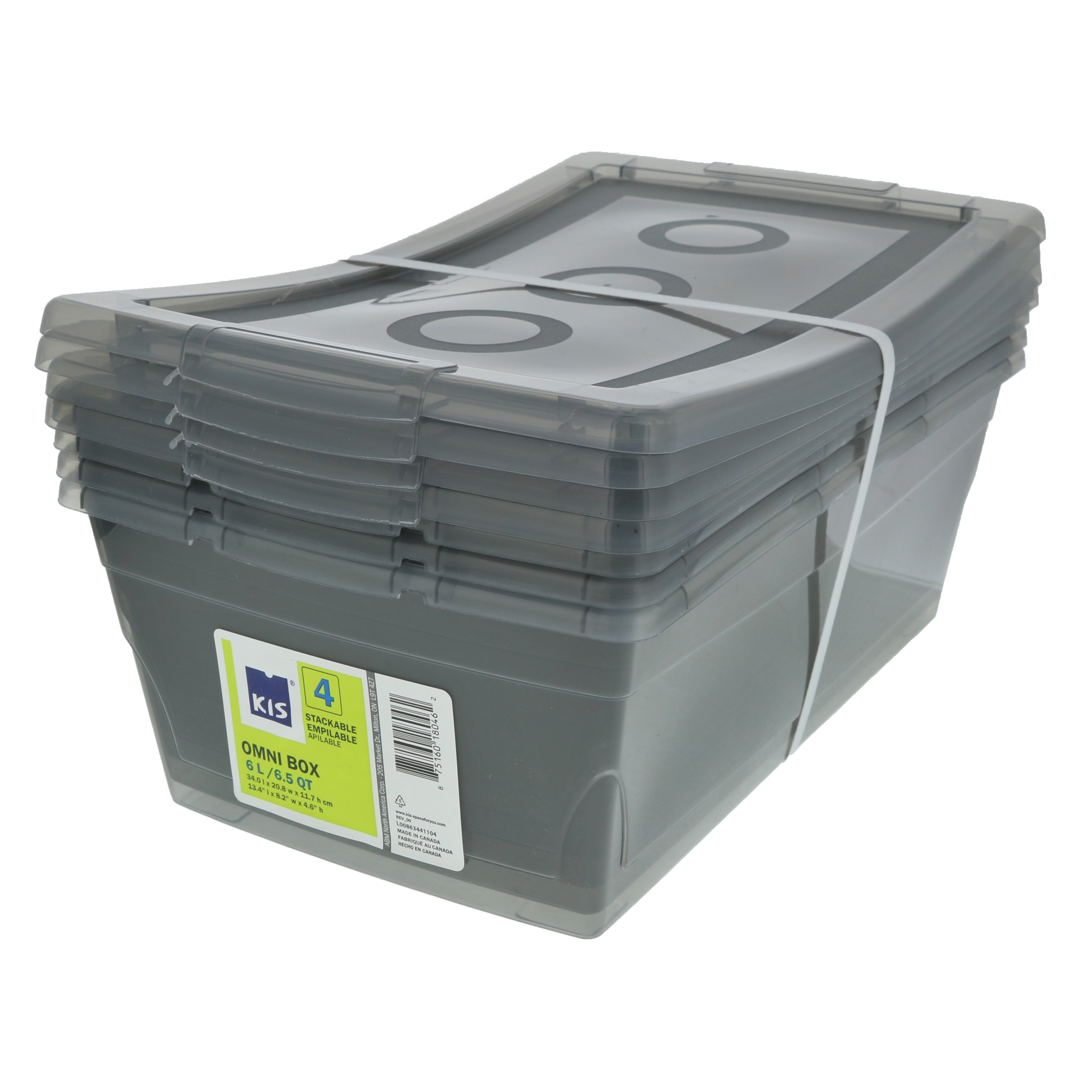 Kis Omni Box 4 ct Shoe Box with Lid, Cool Gray Shop Storage Bins at HEB