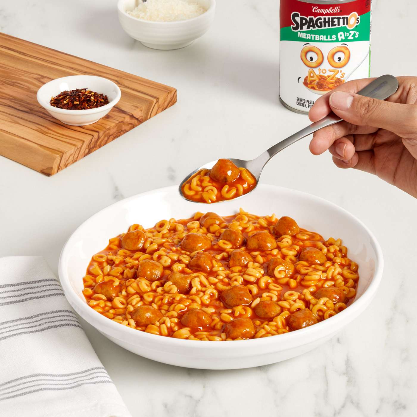 Campbell's SpaghettiOs A to Z's Canned Pasta with Meatballs; image 7 of 8