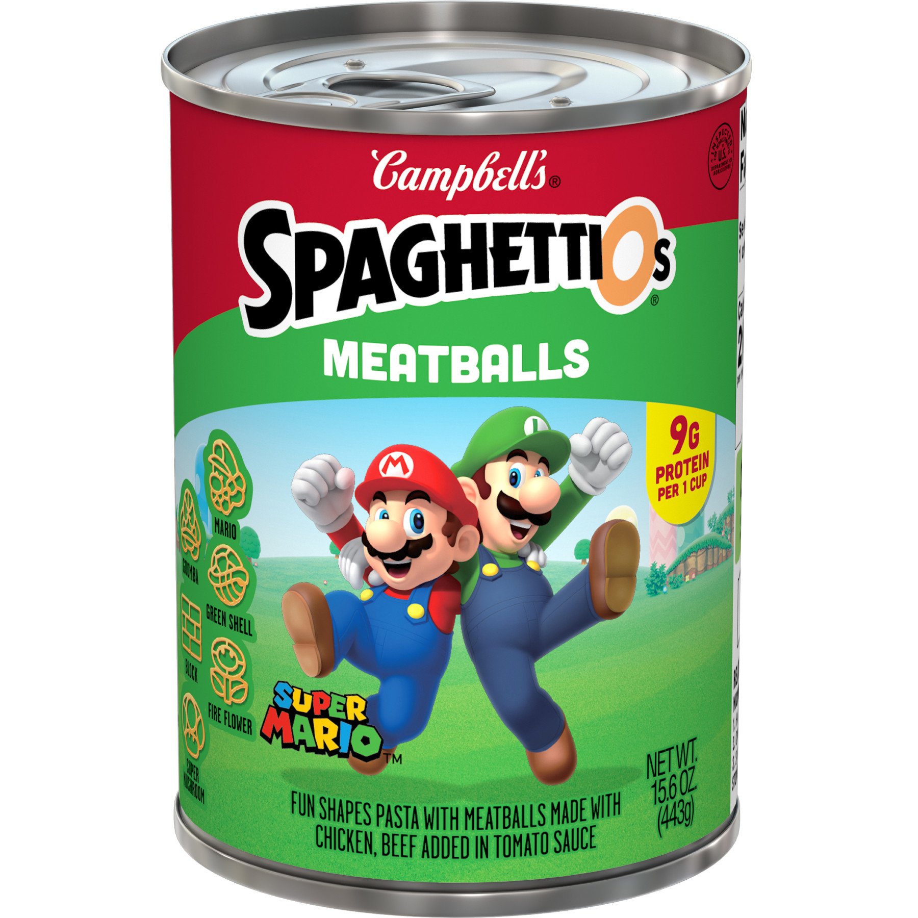 Campbell's SpaghettiOs with Meatballs Super Mario Shop Pantry Meals