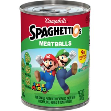 Campbell's SpaghettiOs Super Mario Bros Canned Pasta with Meatballs