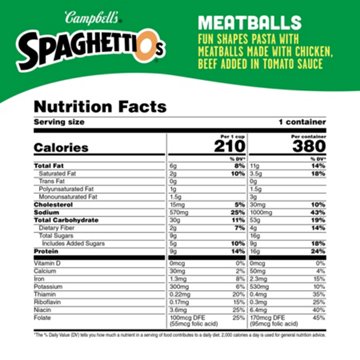 Campbell's SpaghettiOs Super Mario Bros Canned Pasta with Meatballs