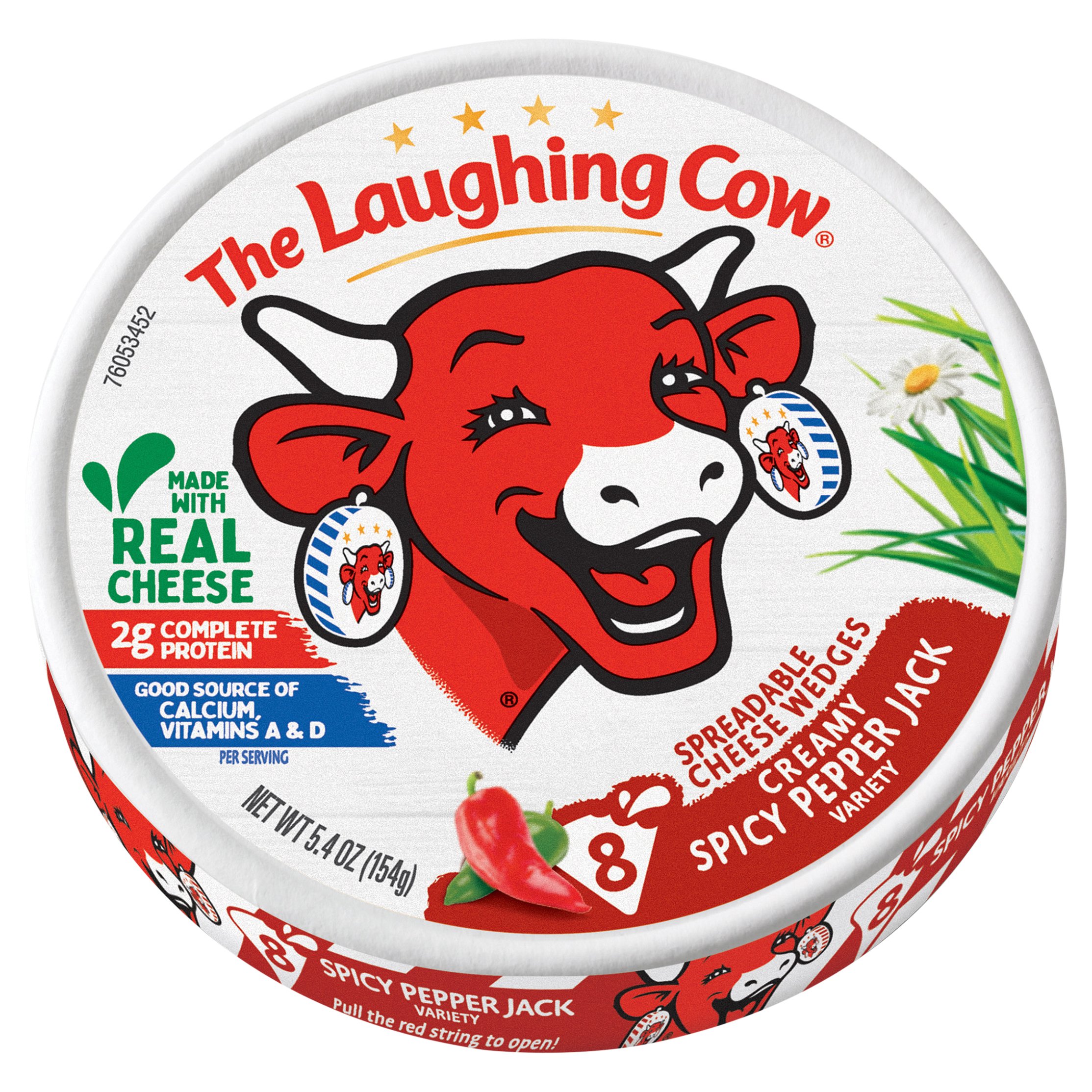 The Laughing Cow Cheese Spread Wedges Creamy Spicy Pepper Jack, 8 ct