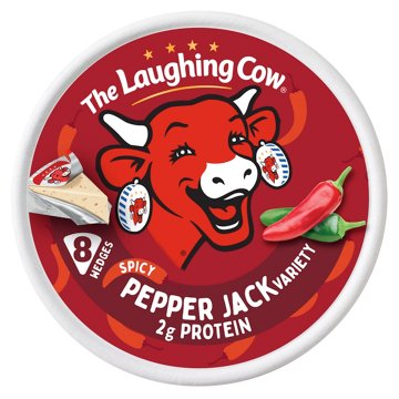 The Laughing Cow Spreadable Cheese Wedges - Creamy Spicy Pepper Jack, 8ct