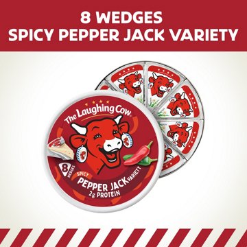 The Laughing Cow Spreadable Cheese Wedges - Creamy Spicy Pepper Jack, 8ct