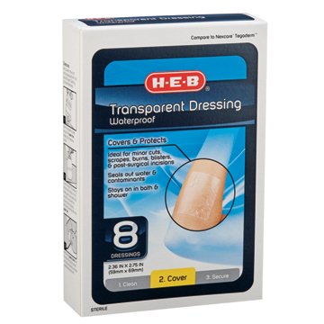H-E-B Waterproof Transparent Dressings, 8 ct