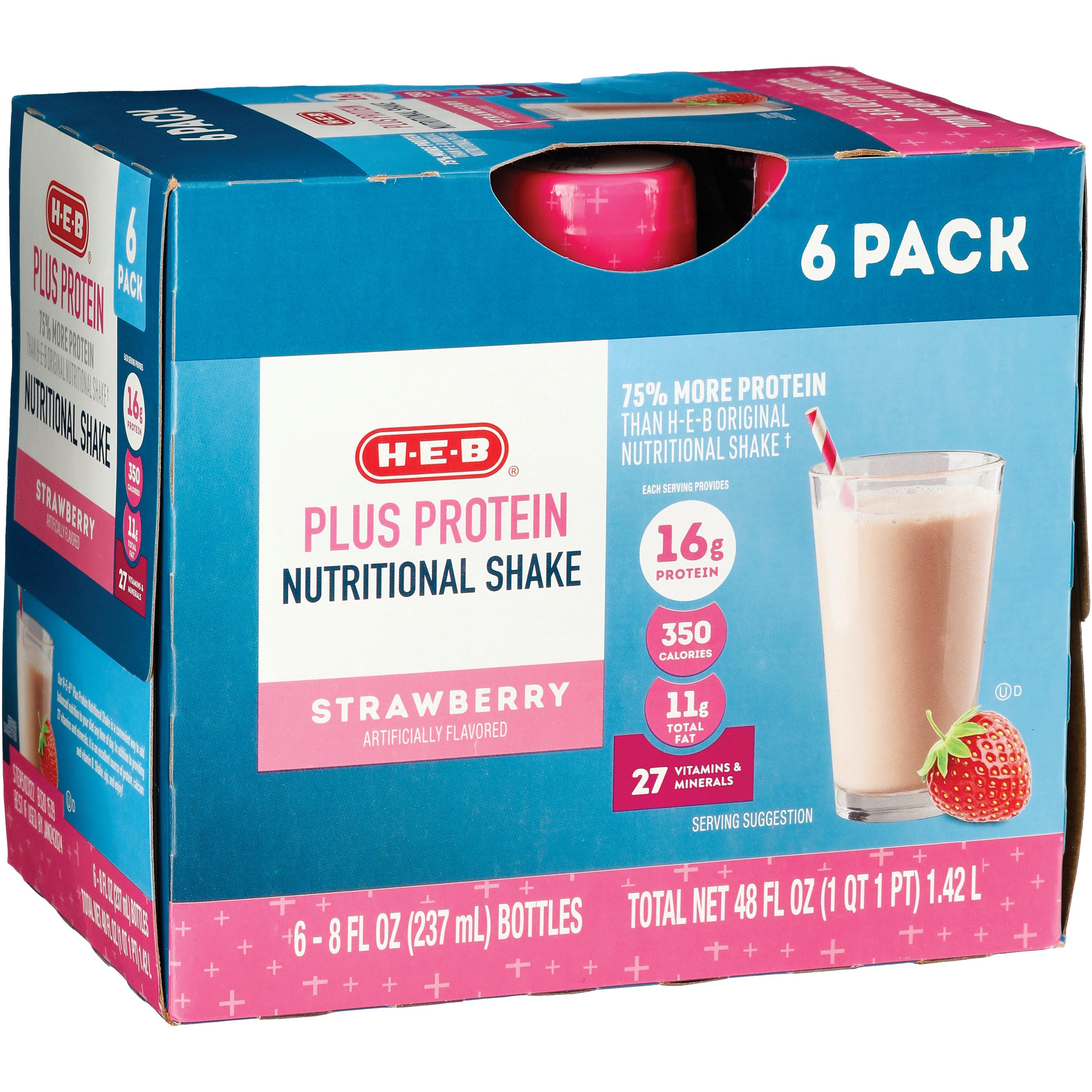 Hill Country Fare Adult Nutritional Plus Drink Strawberry - Shop Diet ...