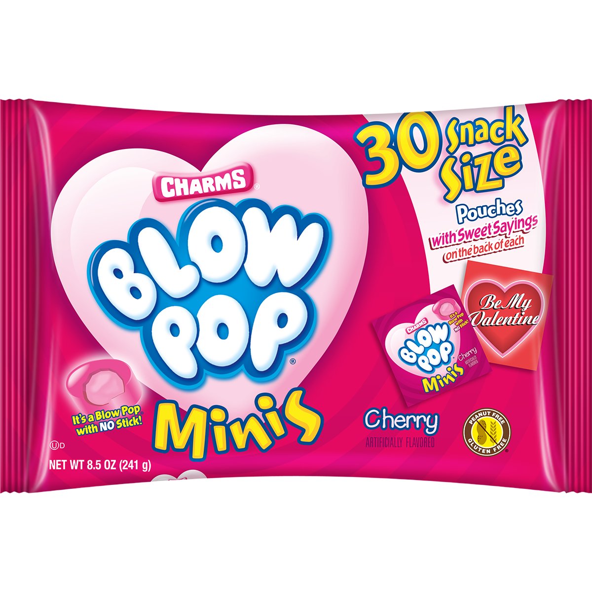 Charms Blow Pop Cherry Minis Snack Size Valentine Pouches Shop Candy at HEB