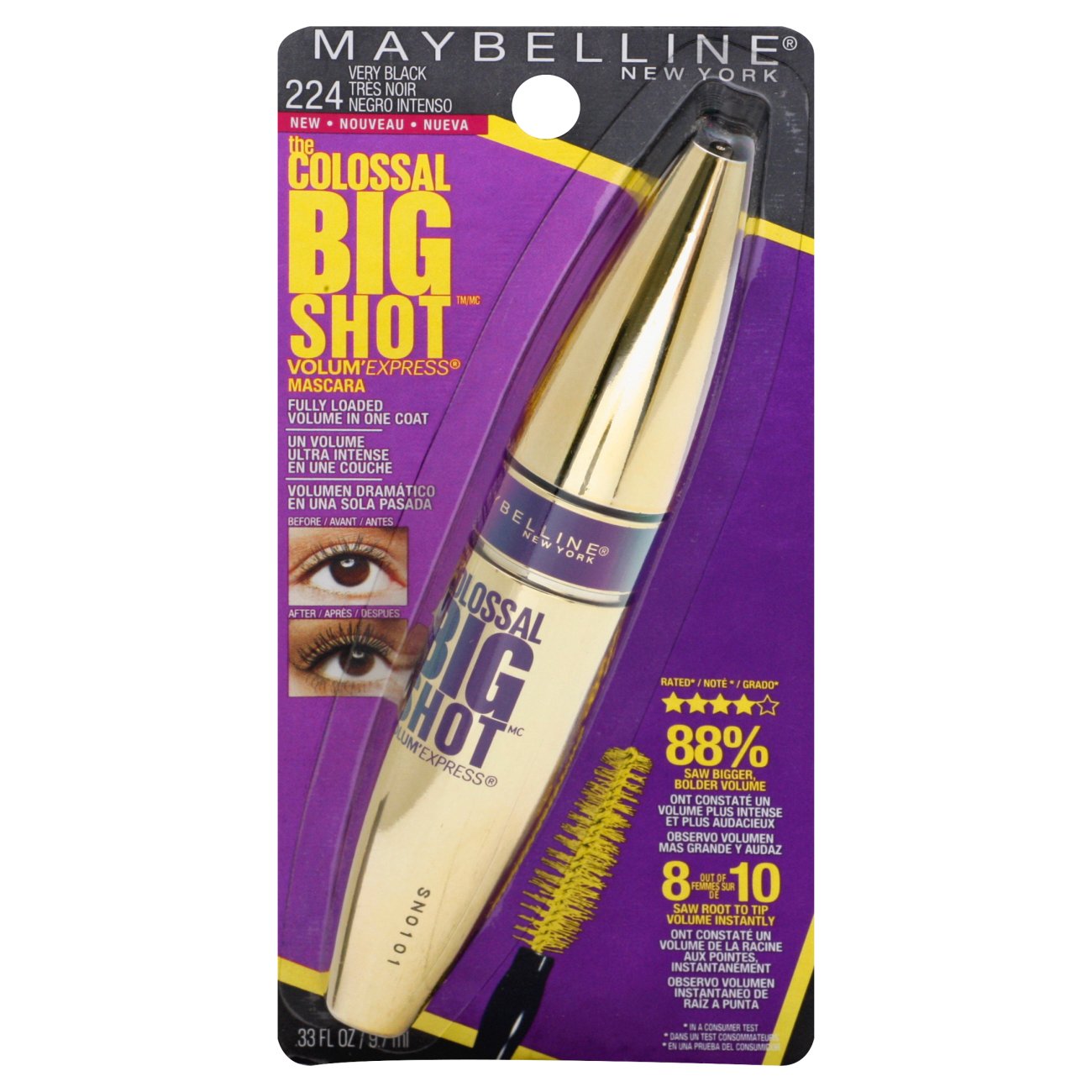 Maybelline Volum' Express The Colossal Big Shot Washable Mascara Very