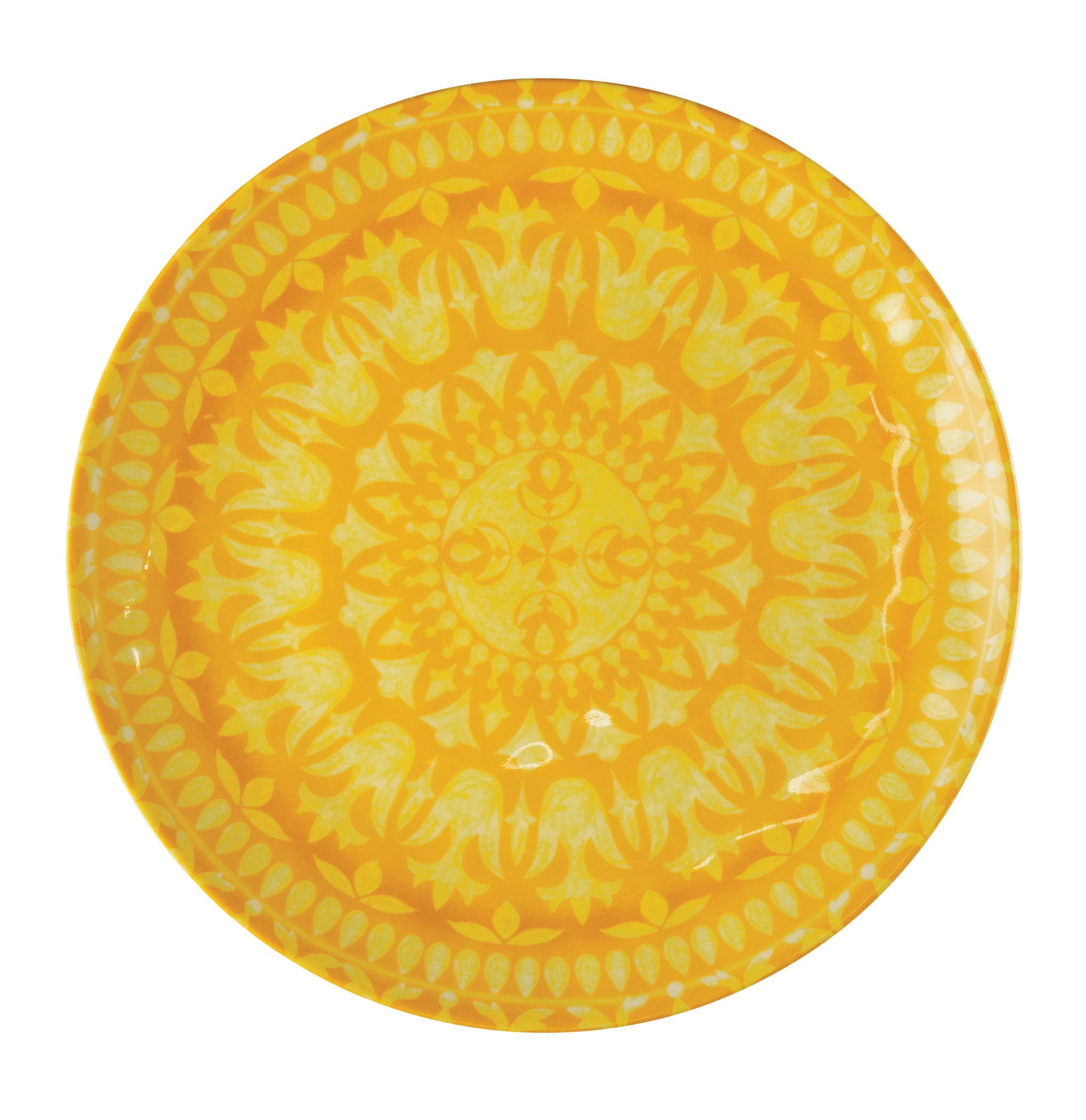 Dining Style Medallion Melamine 8" Gold Plate Shop Plates at HEB