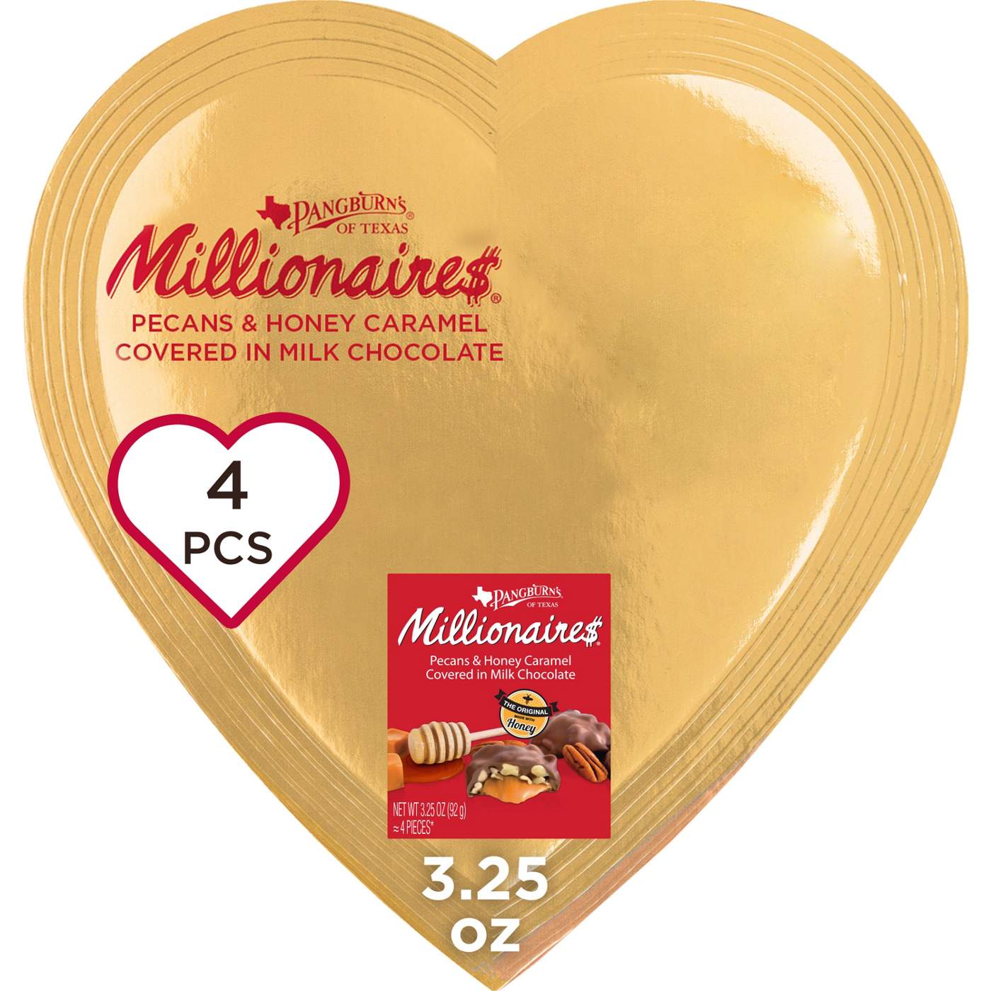 Pangburn's Millionaire$ Gold Valentine's Heart Gift Box, 4 pc; image 1 of 7