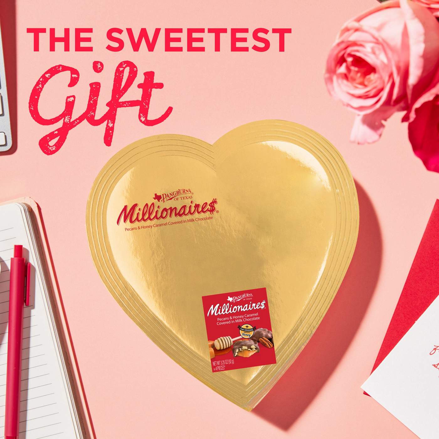 Pangburn's Millionaire$ Gold Valentine's Heart Gift Box, 4 pc; image 3 of 7
