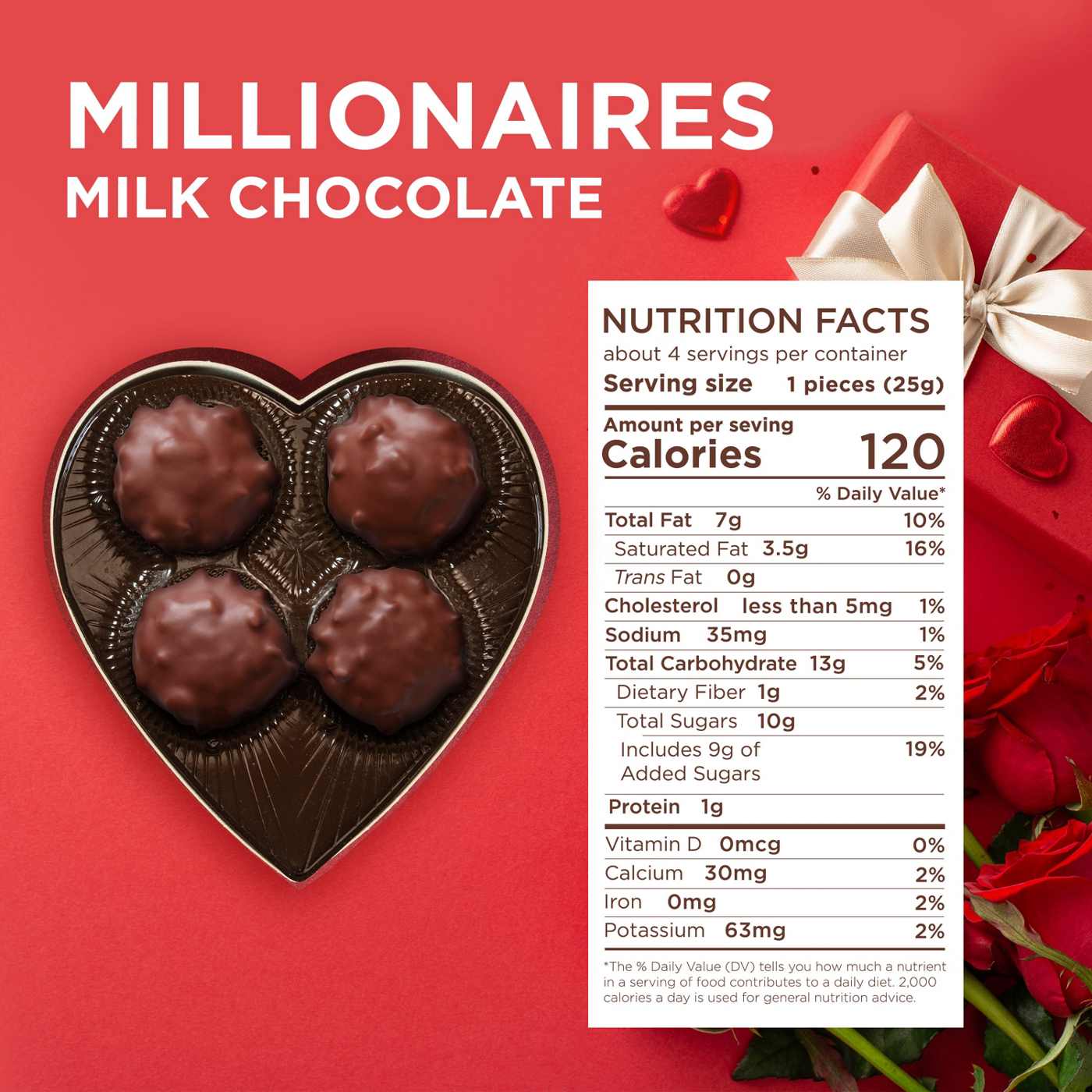 Pangburn's Millionaire$ Gold Valentine's Heart Gift Box, 4 pc; image 6 of 7