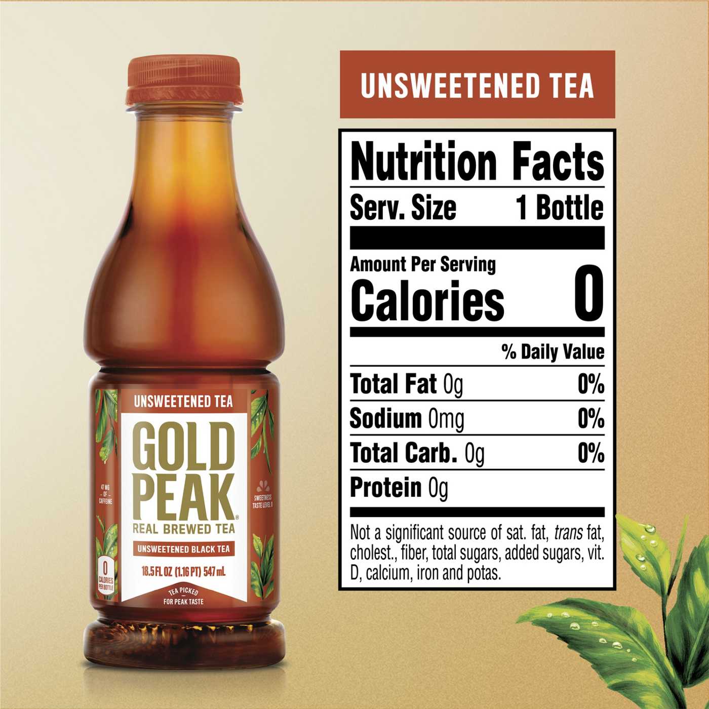 Gold Peak Unsweetened Tea; image 2 of 3
