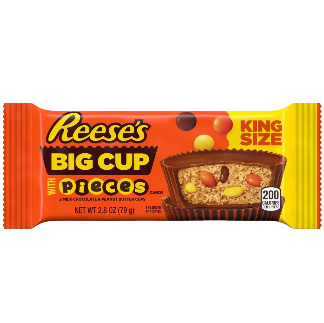 REESE'S Big Cup Milk Chocolate King Size Peanut Butter Cups, 2.8 oz