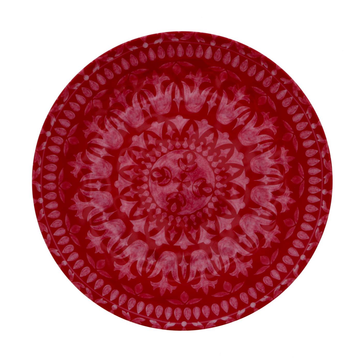 Dining Style Medallion Red Melamine Plat Medallion Red Melamine Plate; image 1 of 2