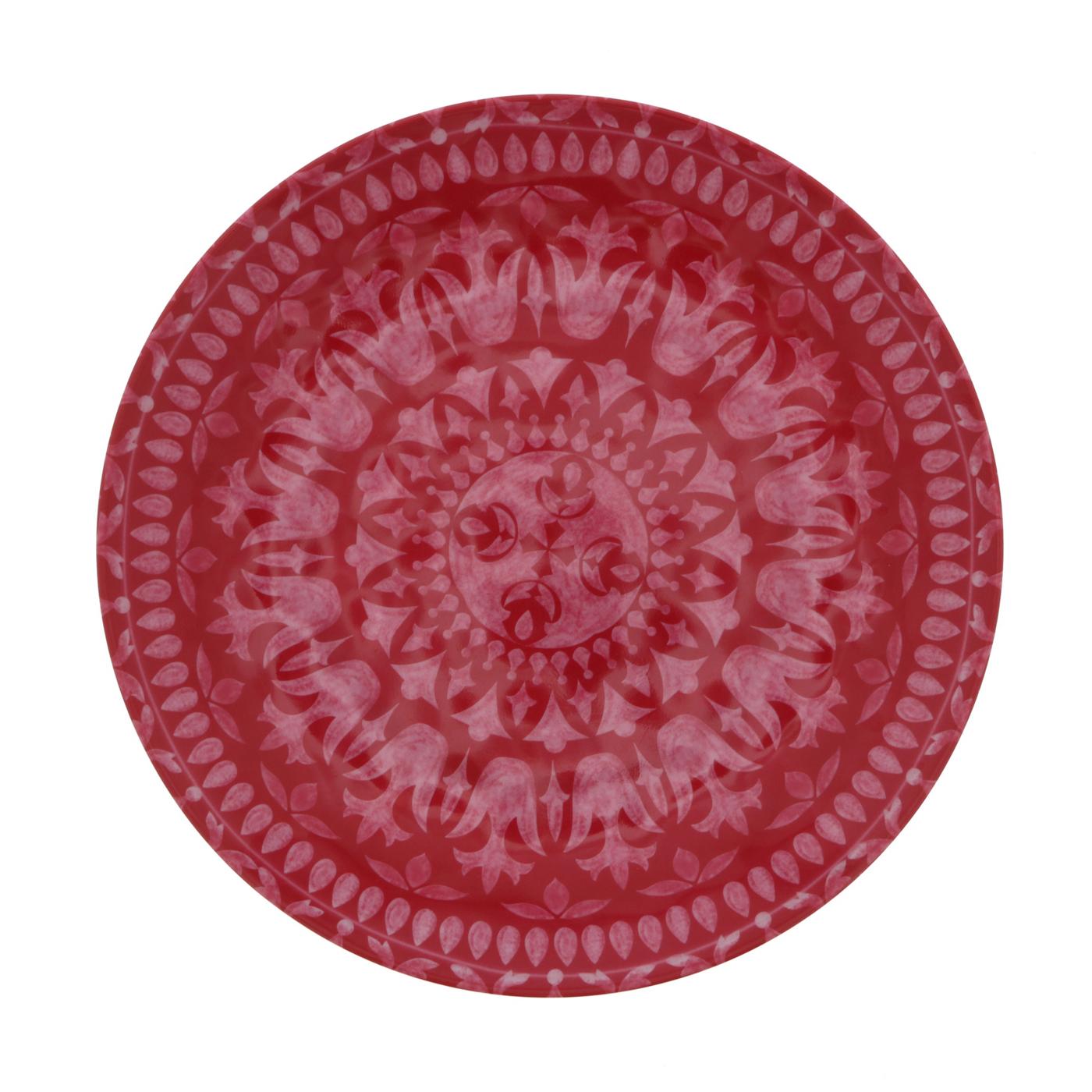 Dining Style Medallion Red Melamine Plat Medallion Red Melamine Plate; image 2 of 2