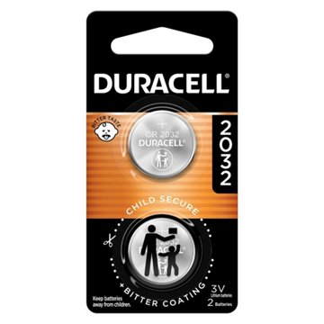 Duracell 2032 3V Lithium Coin Batteries, 2 pk