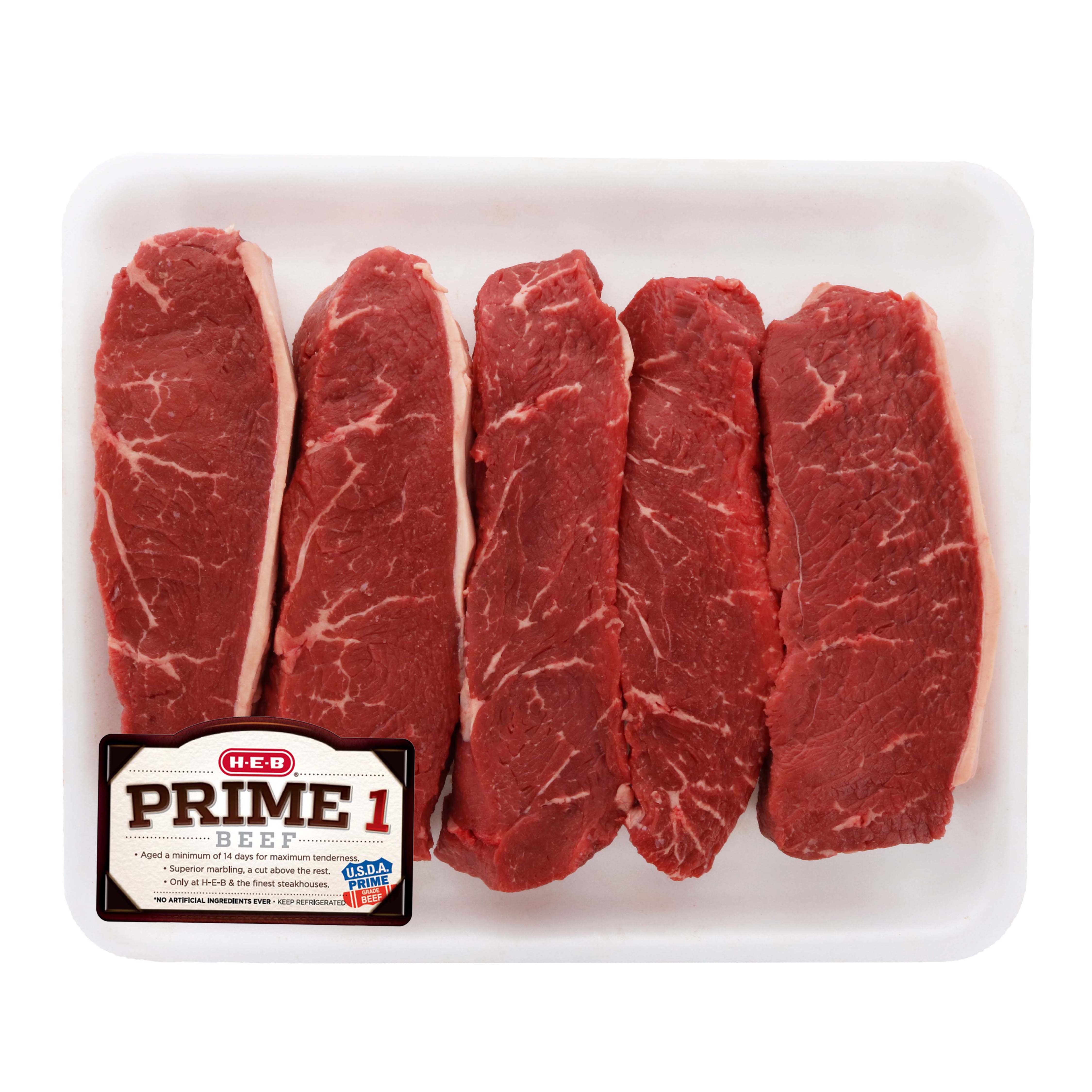 HEB Prime 1 Beef Petite Sirloin Steak Thick Value Pack, USDA Prime