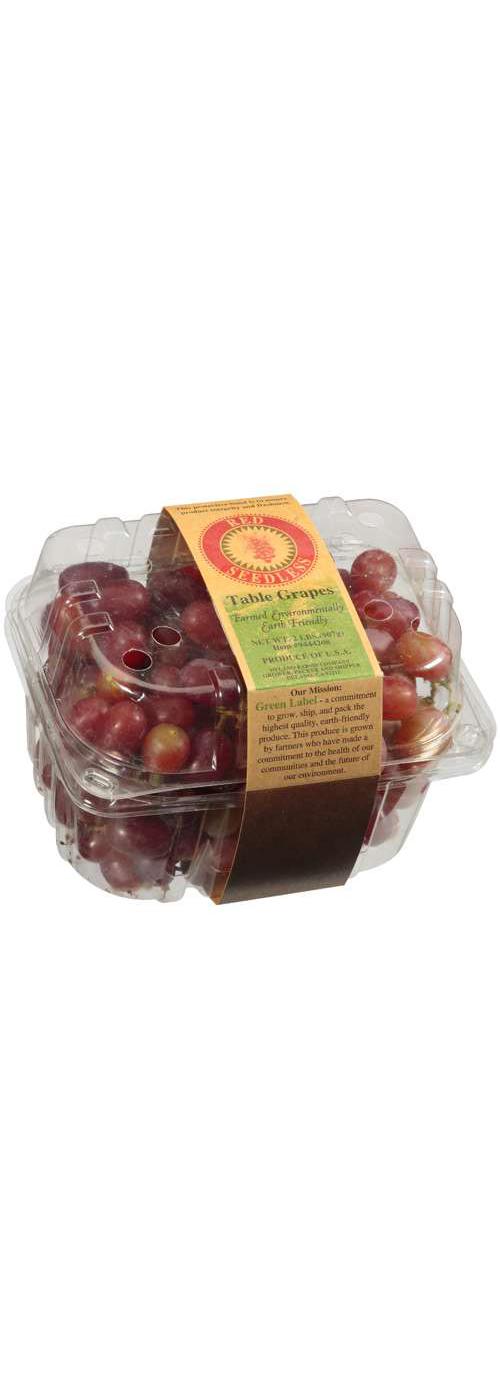 Fresh Clamshell Red Seedless Grapes; image 1 of 2