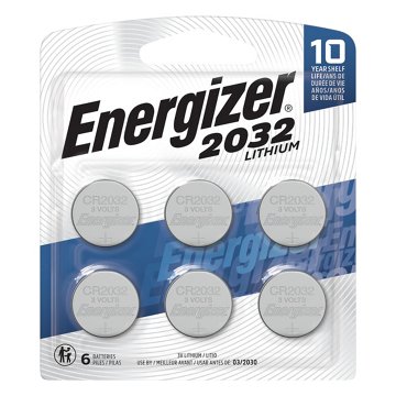 Energizer 2032 Lithium Coin Batteries, 6 pk
