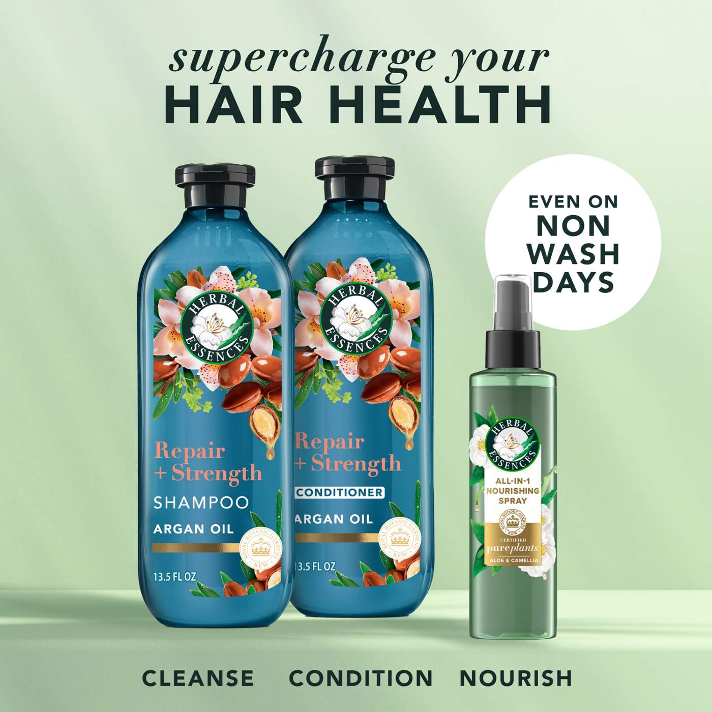 Herbal Essences Repair + Strength Argan Oil Conditioner, Paraben-Free, 13.5 fl oz; image 10 of 10