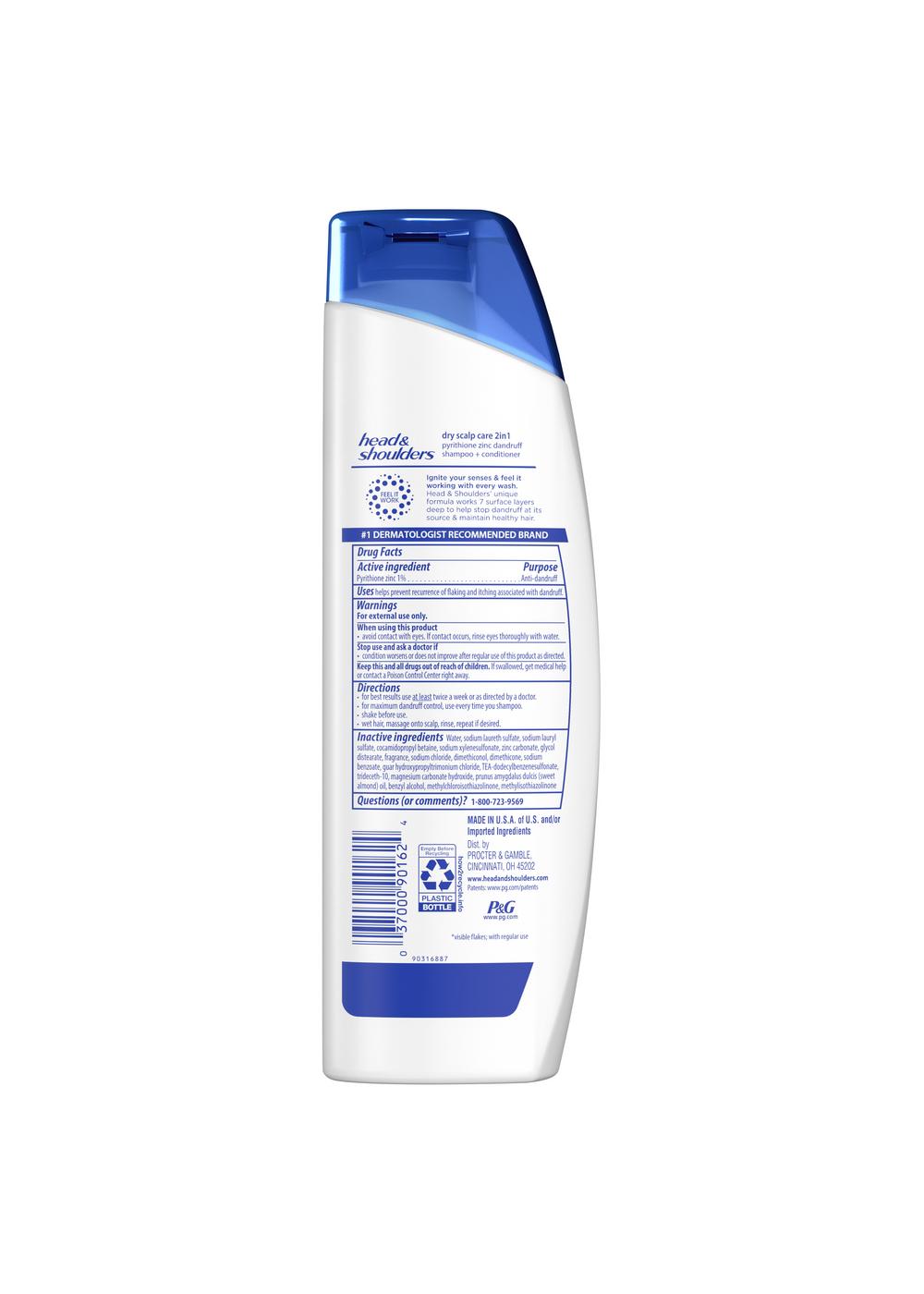 Head & Shoulders 2 in 1 Dandruff Shampoo + Conditioner - Dry Scalp Care; image 3 of 10