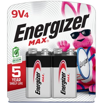Energizer MAX 9V Alkaline Batteries, 4 pk