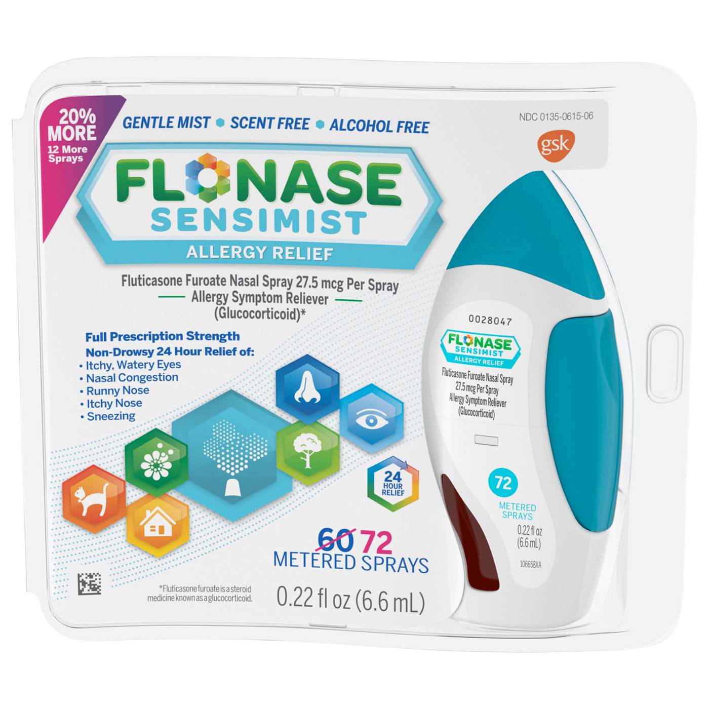 Flonase Sensimist 24 Hour Allergy Relief Nasal Spray; image 1 of 6