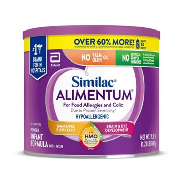 Similac Alimentum with 2'FL HMO Hypoallergenic Infant Formula, Suitable for Lactose Sensitivity Baby Formula Powder, 19.8 oz