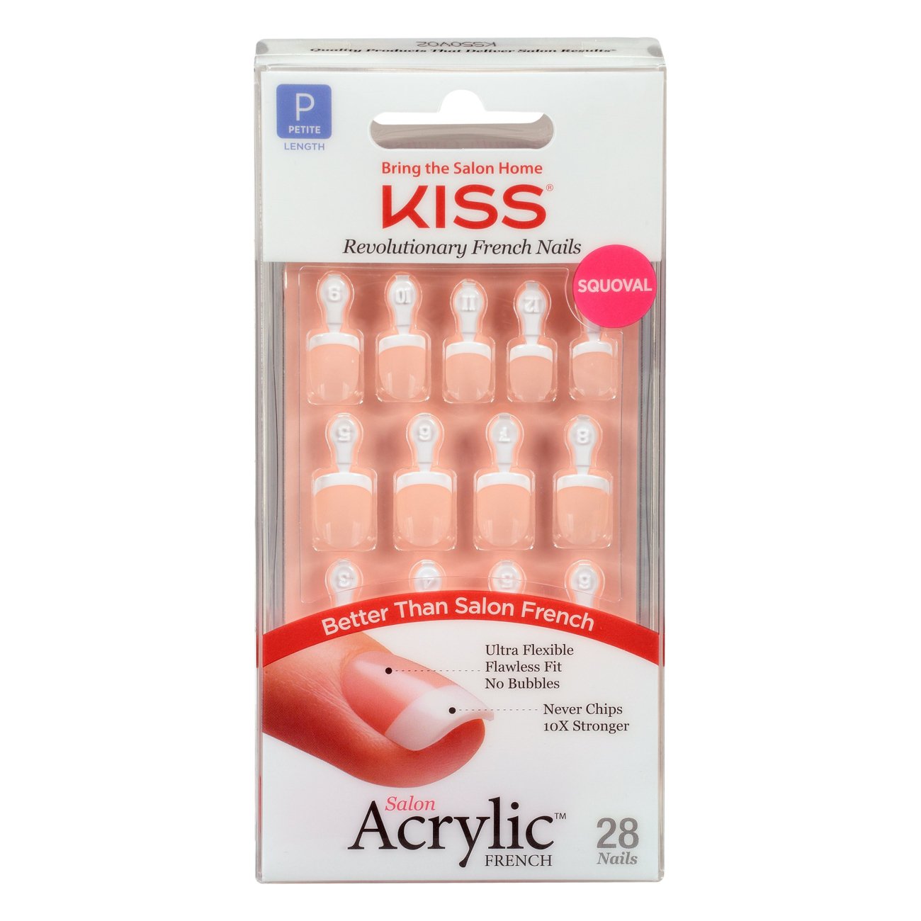 Kiss Acrylic Nude French Nails Natural Look Tips Medium 