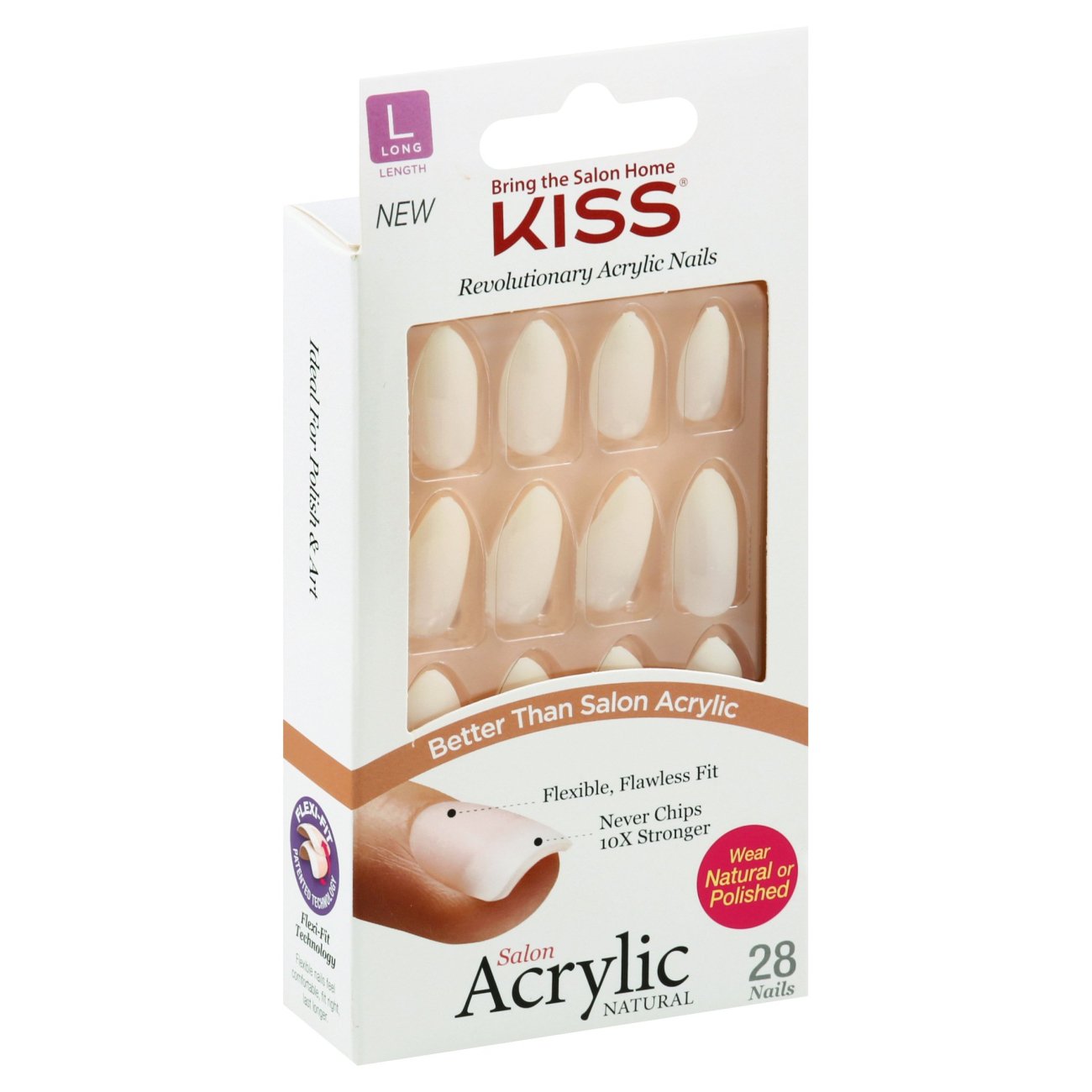 Kiss Salon Acrylic Natural Nails Forbidden - Shop Nail Sets at H-E-B