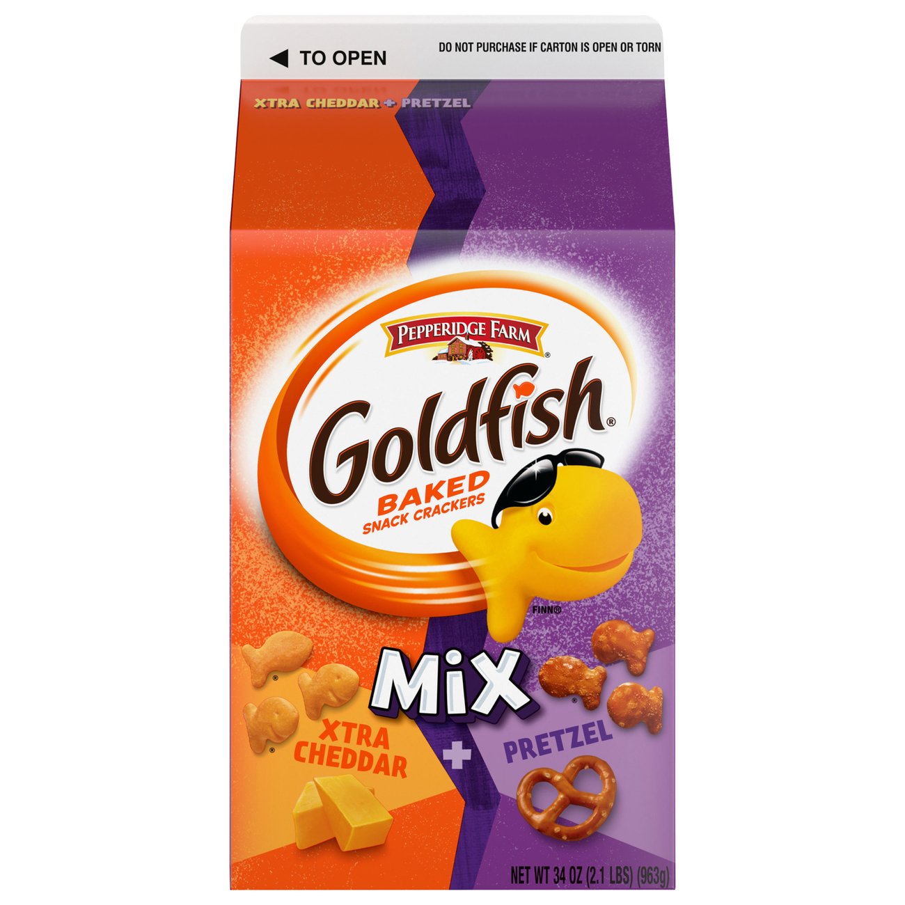 Pepperidge Farm Goldfish Mix Xtra Cheddar & Pretzel Baked Snack Crackers Shop Crackers