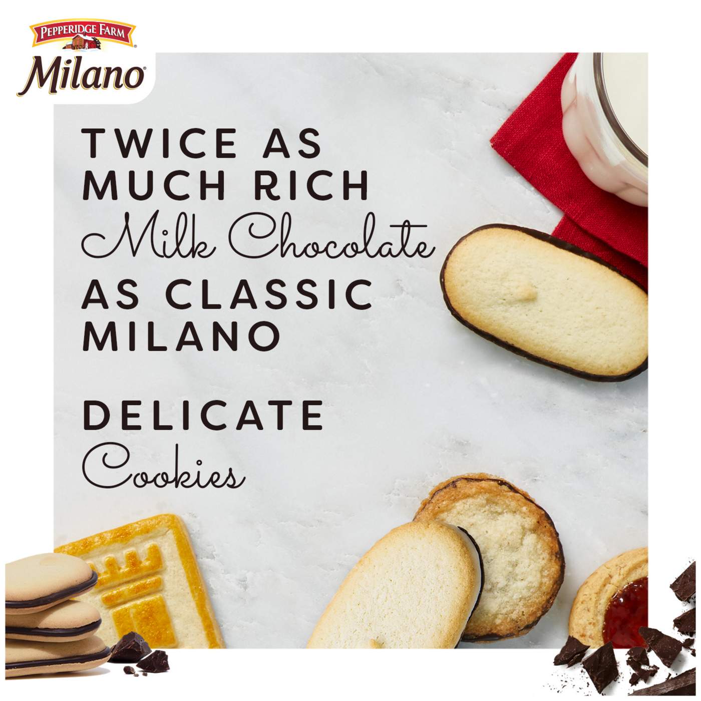 Pepperidge Farm Milano Double Milk Chocolate Cookies; image 8 of 9