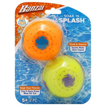 Banzai Soak 'N Splash Water Toys, 2 pk