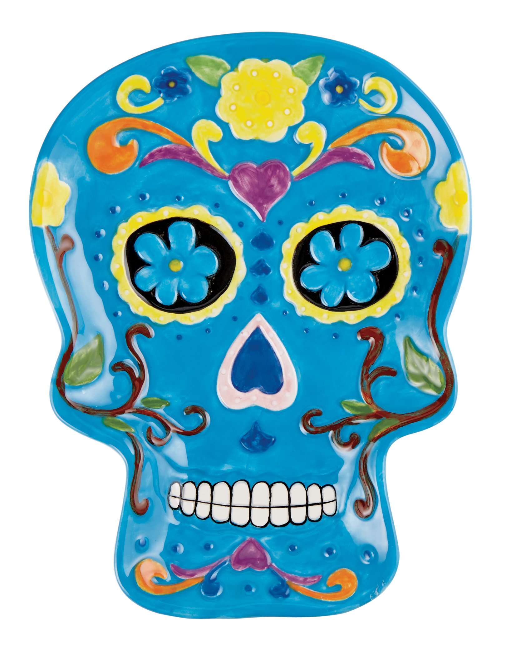 Holiday Market Day of the Dead Sugar Skull Candy Plate, Blue - Shop ...