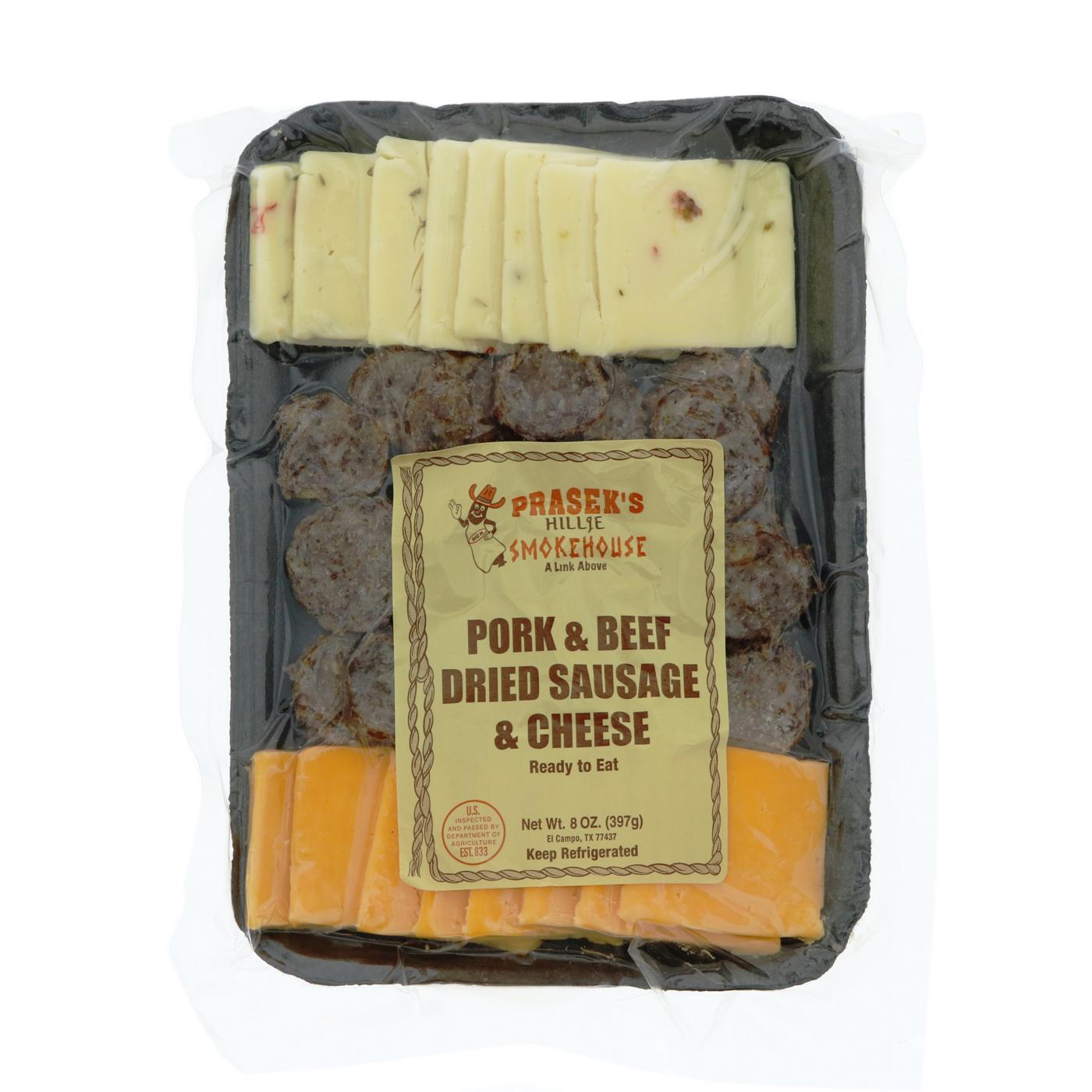 Prasek's Pork & Beef Dried Sausage & Cheese Tray; image 1 of 2