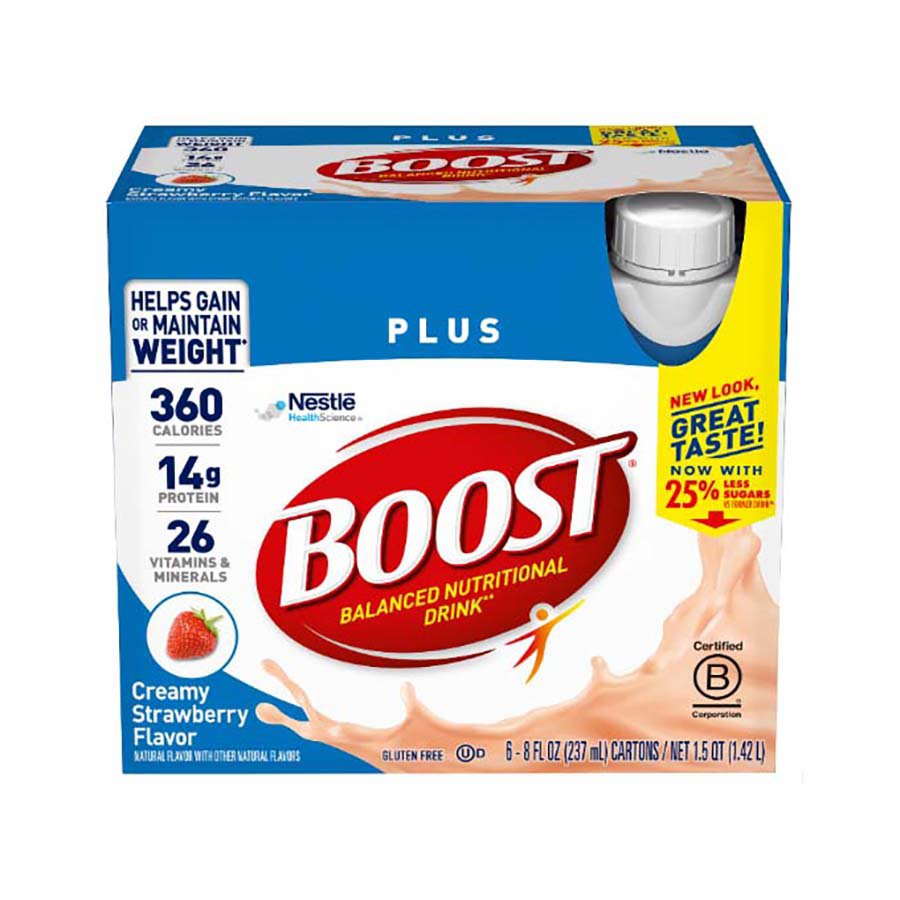 BOOST Plus Complete Nutritional Drink Creamy Strawberry 6 pk, 8 oz