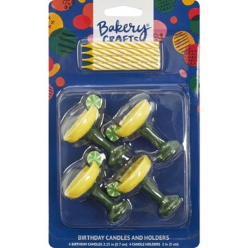 Bakery Crafts Margarita Birthday Candles & Holders, 4 ct