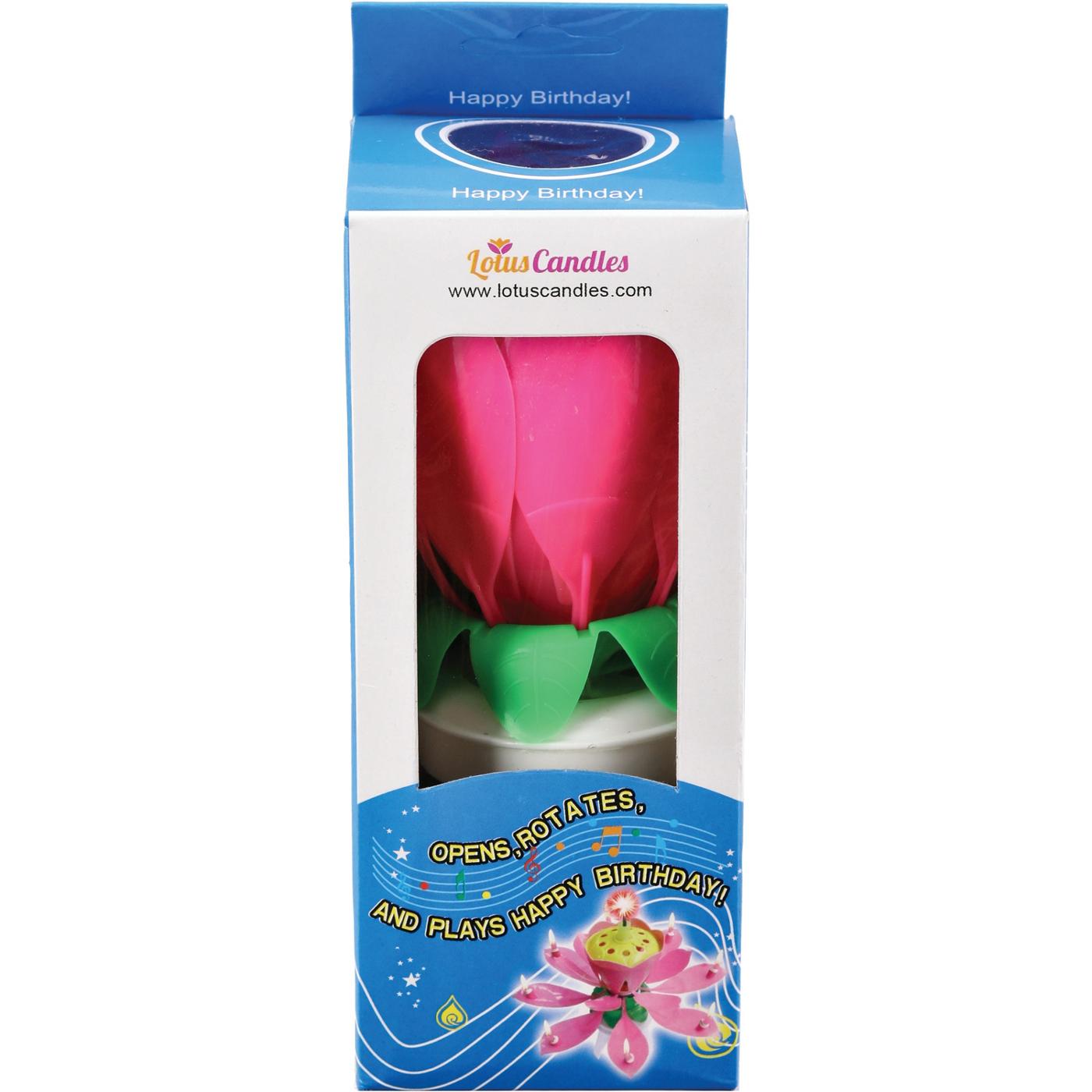Lotus Candles Singing Birthday Candle - Pink; image 1 of 3
