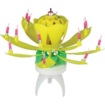 Lotus Candles Singing Birthday Candle -Yellow