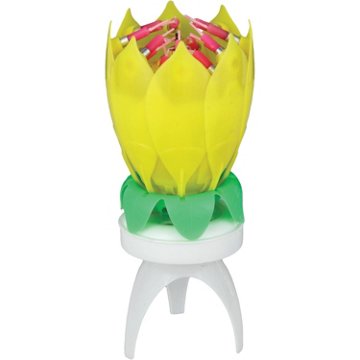 Lotus Candles Singing Birthday Candle -Yellow